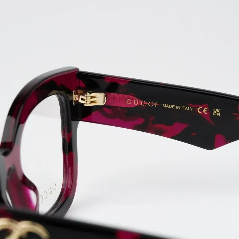 NEW Gucci GG1423O 003 Fuchsia Havana Women Square Eyeglasses GG 1423O